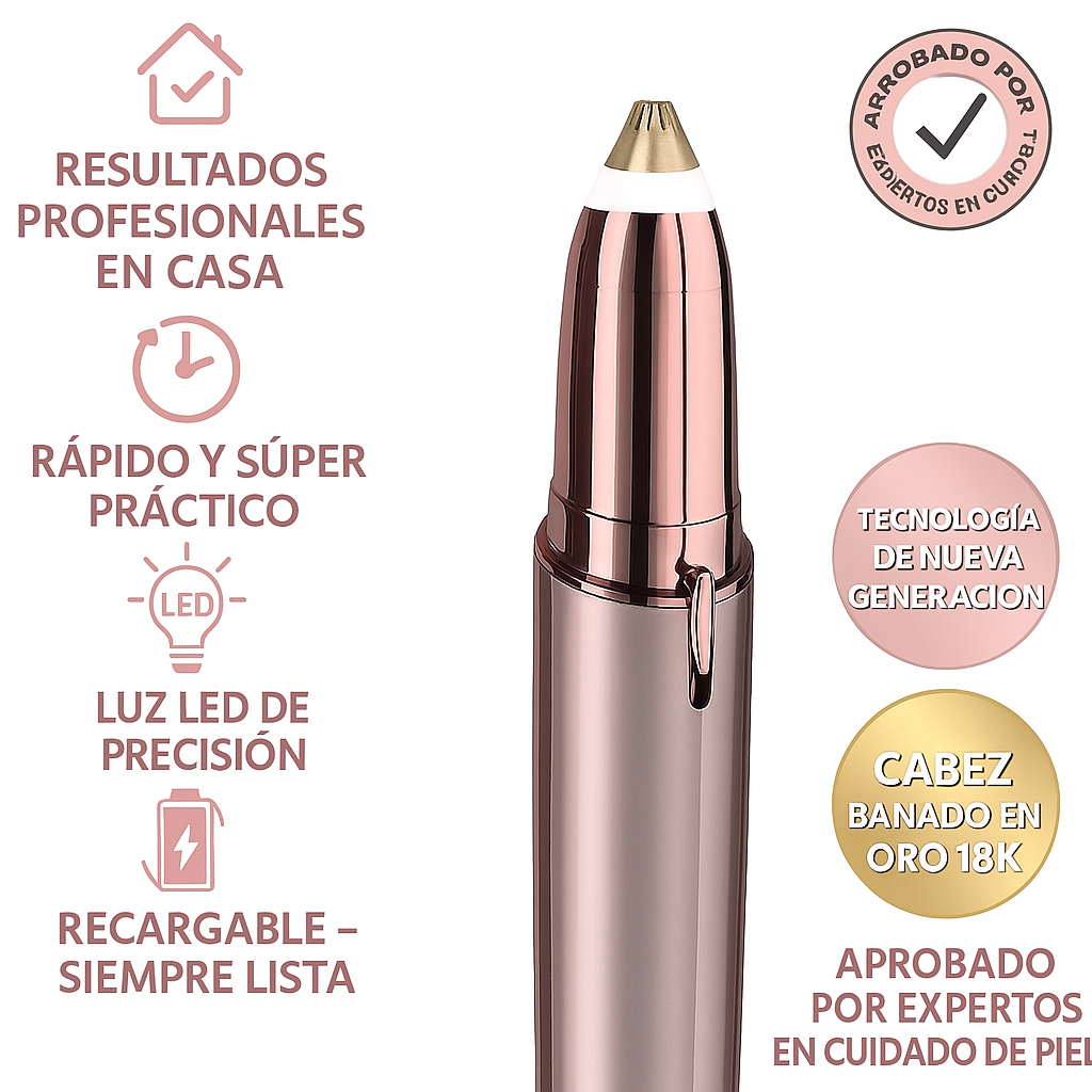 Elimina el vello facial , sin dolor ni irritación