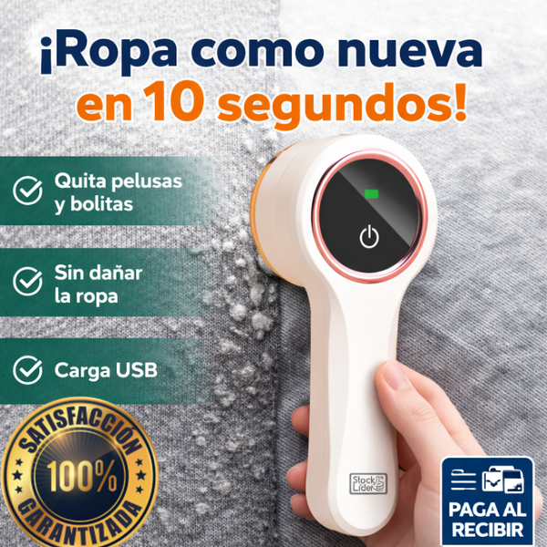 StockLíder ™ Quitapelusas Eléctrico. Renueva tu ropa en segundos y sin esfuerzo.